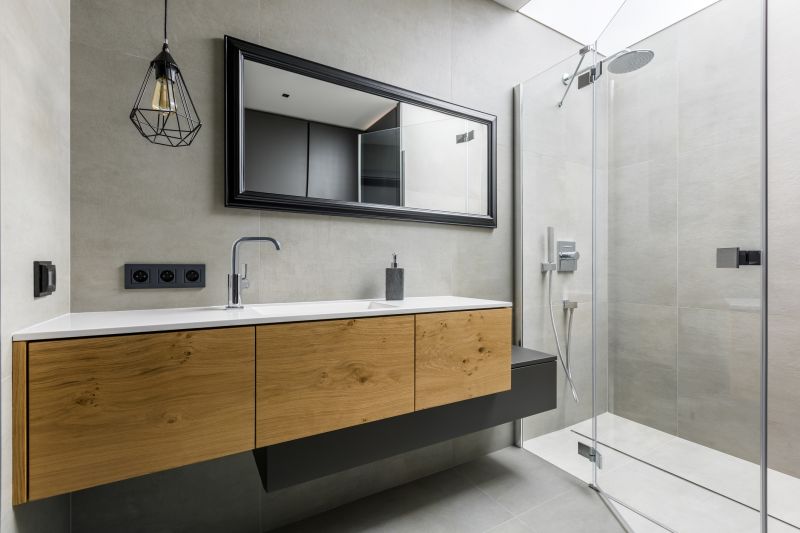 Contemporary Bathroom with Floating Vanities